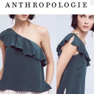Anthropologie✨Mauve- NWT Asymmetrical Teal Blouse